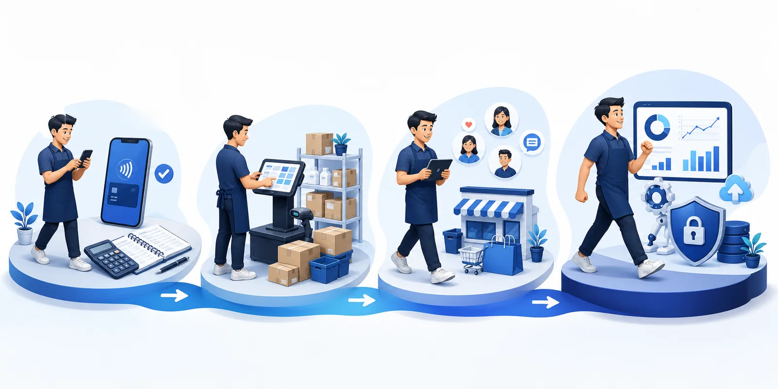 Tahapan digitalisasi UMKM dari pembayaran dan pembukuan hingga analitik serta keamanan data