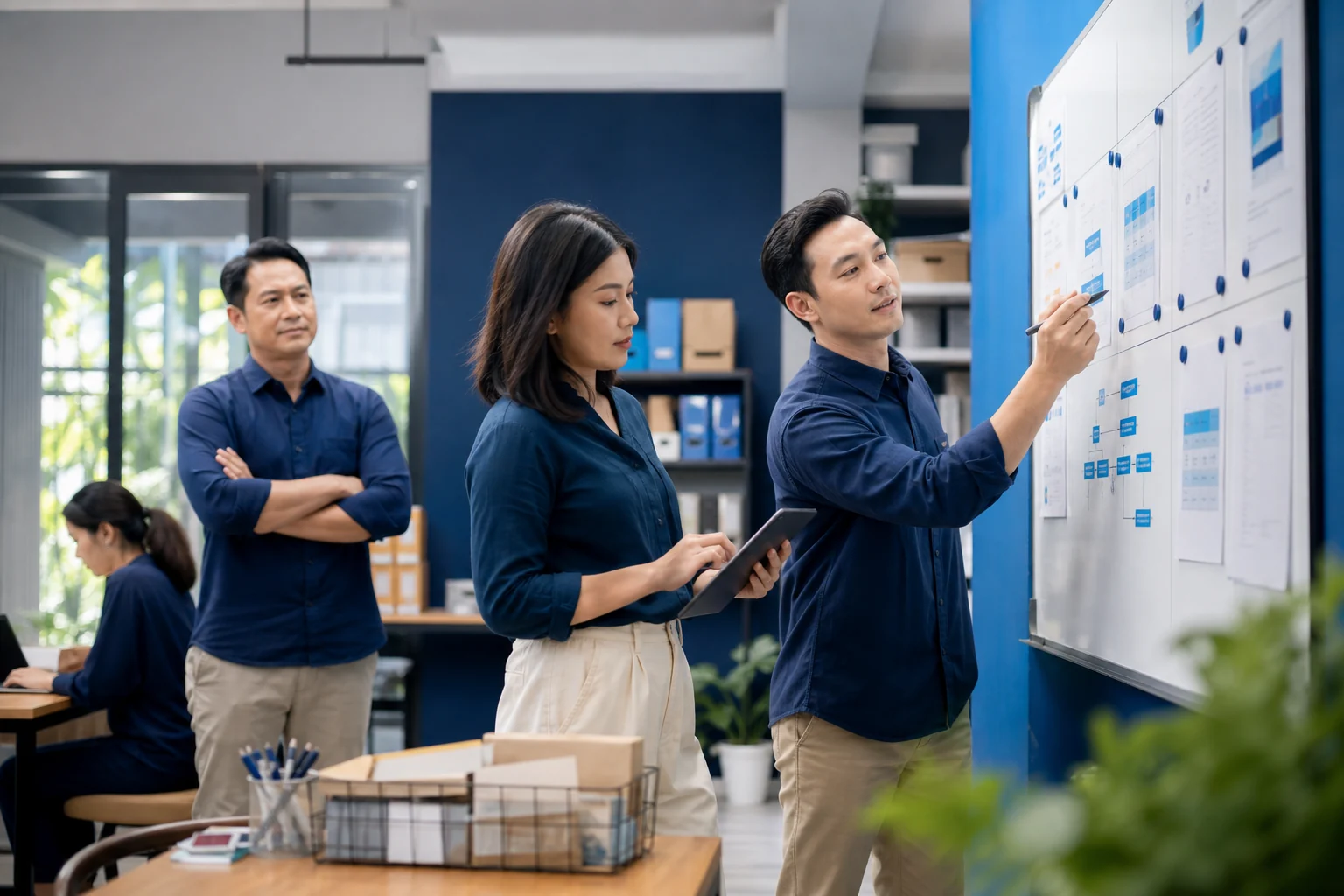 Tim bisnis Indonesia menjalankan alur SOP operasional bersama